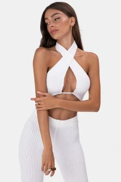 Adika Mimosa Knitted Halter Crop Top