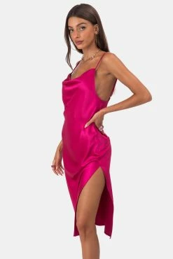 Adika Rolanda Satin Finish Midi Dress