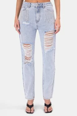 Adika OUTLET Sparkz Rhinestone Detail Jeans | RIPPED