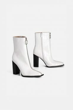 Adika Bianco Faux Leather Booties