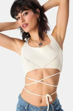 Adika Toledo Tie-Strings Knitted Halter Top