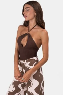 Cheap 🔔 Adika Clothing Macchiato Ring-Detail Halter Bodysuit 🛒 7 Adika Clothing Macchiato Ring-Detail Halter Bodysuit