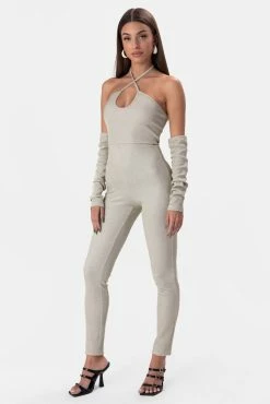 Adika Spark Glitter Jumpsuit With Gloves