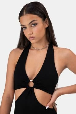 Adika OUTLET Aqua Cut-Out Halter Romper