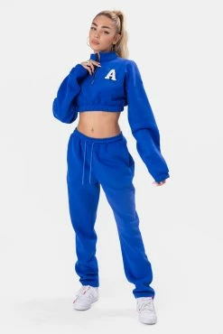 Adika Adriano Half-Zip Cropped Sweatshirt