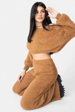 Adika Cider Off-Shoulder Fuzzy Sweater