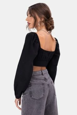 Adika Romano Puff Sleeve Crop Top