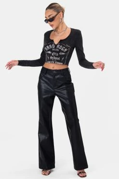 Adika LET’S ROCK Cropped Ribbed Tee Clothing