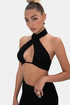 Adika Mimosa Knitted Halter Crop Top OUTLET