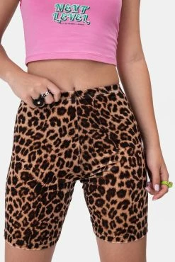 Adika OUTLET Cheetah Biker Velvet Shorts