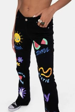 Adika JOYFUL Low-Rise Graphic Jeans | FLARE