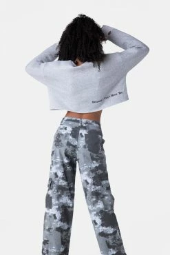 Adika WANT Embroidered Cropped Sweatshirt