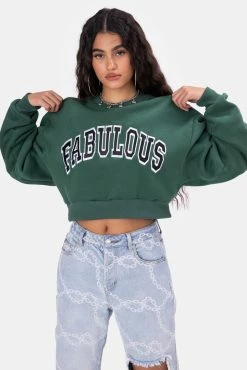 Adika OUTLET FABULOUS Embroidery Cropped Sweatshirt