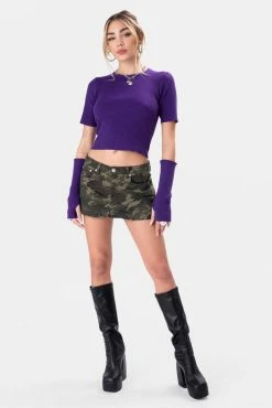 Adika Willis Knit Top And Fingerless Glove Set