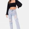 Adika OUTLET Sparkz Rhinestone Detail Jeans | RIPPED
