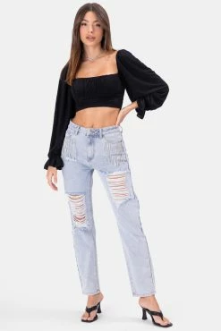 Adika OUTLET Sparkz Rhinestone Detail Jeans | RIPPED