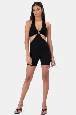 Adika OUTLET Aqua Cut-Out Halter Romper