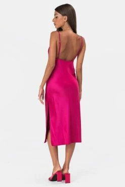 Adika Rolanda Satin Finish Midi Dress