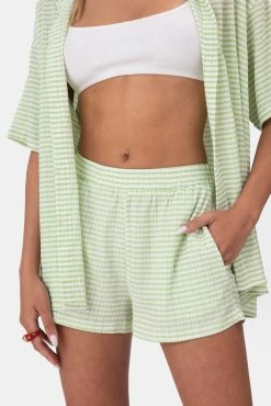 Adika Clothing Rocco Crinkle Plaid Shorts