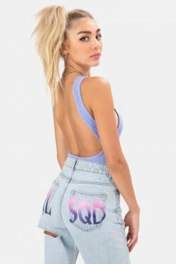 Adika Slick Open Back Ribbed Bodysuit