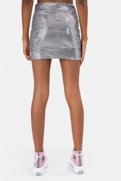 Adika OUTLET Sequin Skirt With Ruche Detail