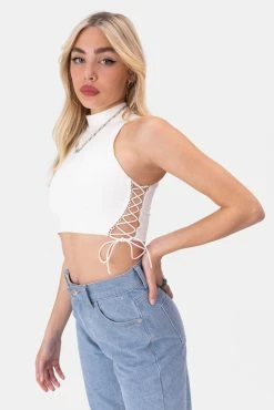 Adika Y2K Fever Aguilera Lace-Up Crop Top