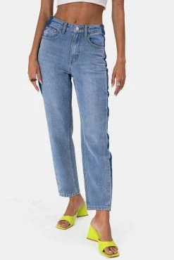 Adika Capri Contrast Side-Stripe Jeans | MOM OUTLET