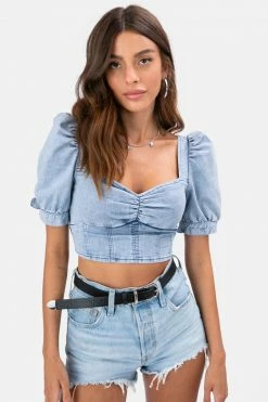 Adika OUTLET Williamsburg Puff Sleeve Denim Top