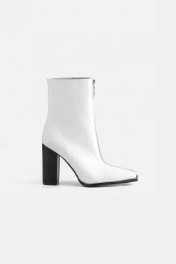 Adika Bianco Faux Leather Booties