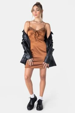 Adika Clothing Ginger Satin-Finish Slip Mini Dress