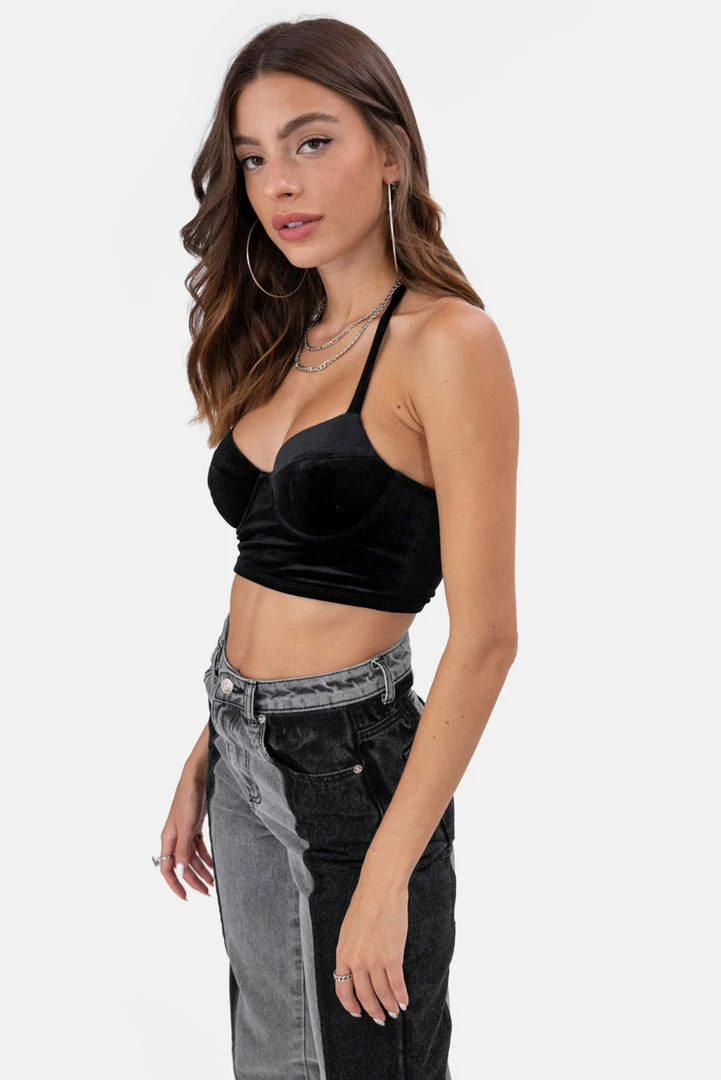 Coupon 🥰 Adika Morticia Velvet Crop Top ⌛ 2 Adika Morticia Velvet Crop Top