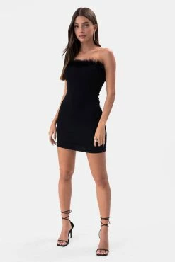 Adika Best Sellers Moulin Faux-Fur Detail Tube Dress