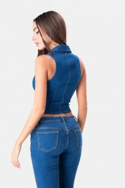 Flash Sale 😉 Adika Milburn Zip-Front Denim Crop Top Clothing 💯 12 Adika Milburn Zip-Front Denim Crop Top Clothing