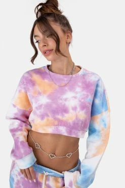 Adika Splash Tie-Dye Cropped Sweatshirt