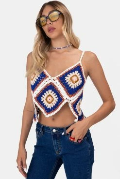 Adika Lovestock Asymmetric Crochet Top Clothing
