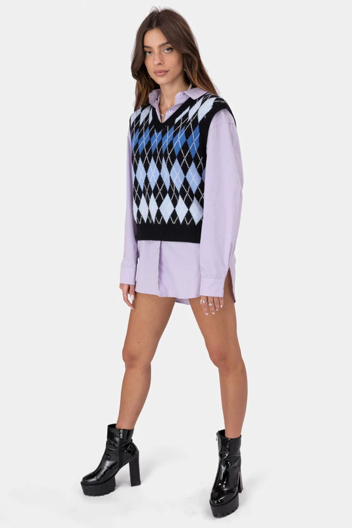 Cheap 🌟 Adika Sorority Argyle Knit Vest 👍 3 Adika Sorority Argyle Knit Vest
