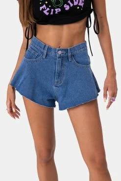 Adika Creedence Raw-Hem Denim Shorts