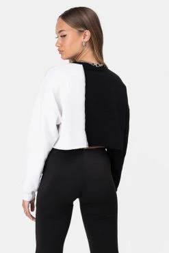 Adika Ono Color-Block Cropped Sweatshirt OUTLET