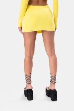 Adika Clothing Jive Rhinestone-Hem Knitted Mini Skirt