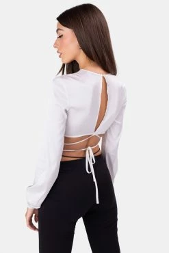 Adika Drapes Satin Finish Crop Top