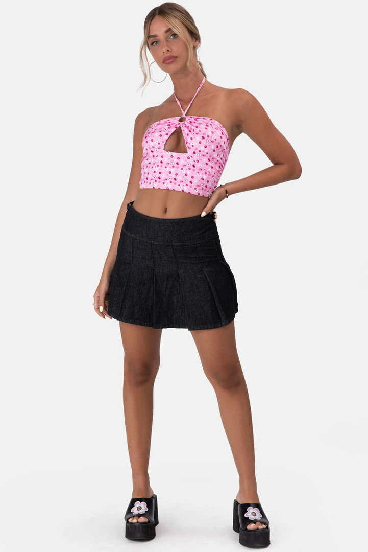 Deals 👏 Adika Slam Pleated Denim Mini 👗 Skirt Clothing ❤️ 1 Adika Slam Pleated Denim Mini Skirt Clothing