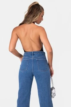 Adika Bronte Cross-Wrap Halter Bodysuit