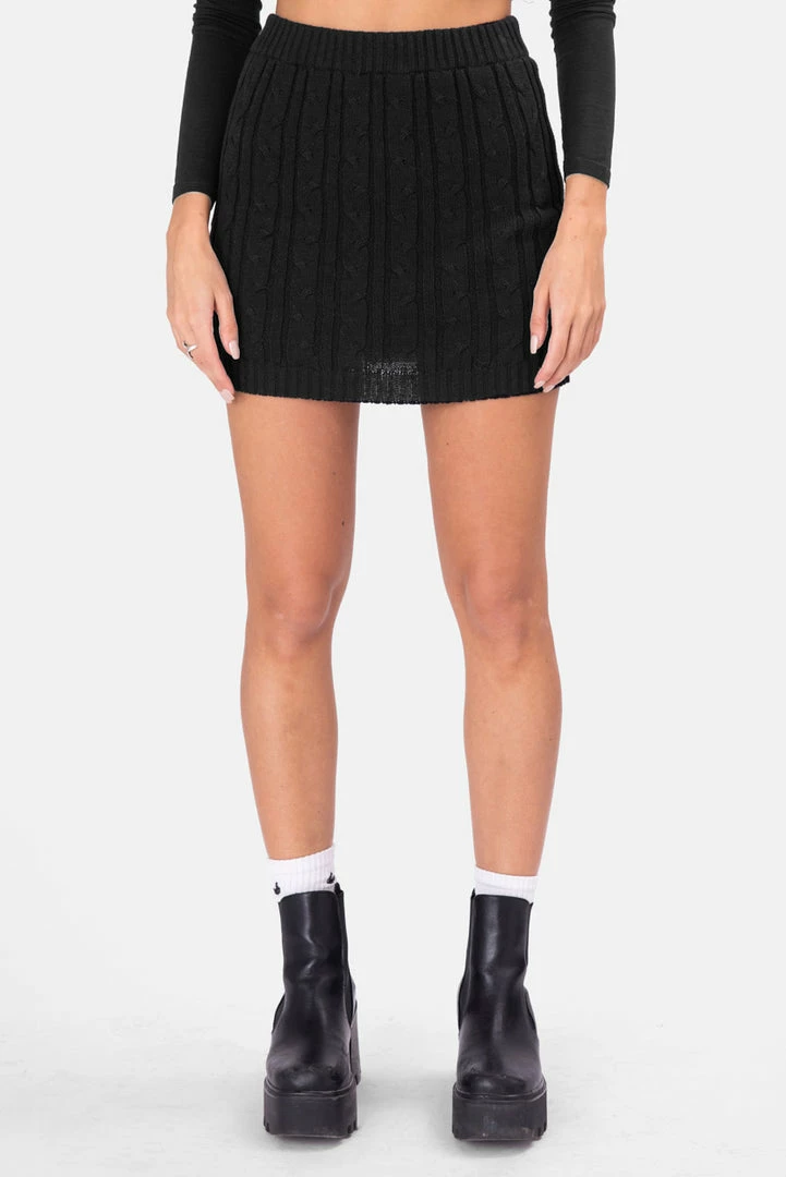 Cheapest 👏 Adika Script Cable Knit Mini 👗 Skirt 💯 1 Adika Script Cable Knit Mini Skirt