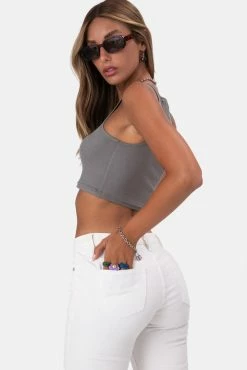 Adika Solid Cropped Tank Top