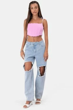 Adika Singleton Corset-Style Crop Top