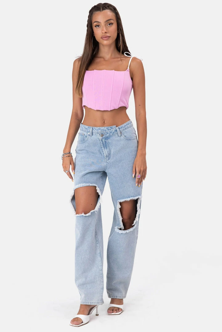 Best Pirce ❤️ Adika Singleton Corset-Style Crop Top 🔥 2 Adika Singleton Corset-Style Crop Top