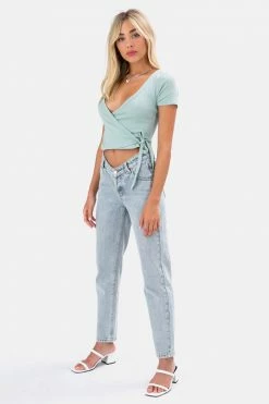 Adika Garland Ribbed Wrap Top