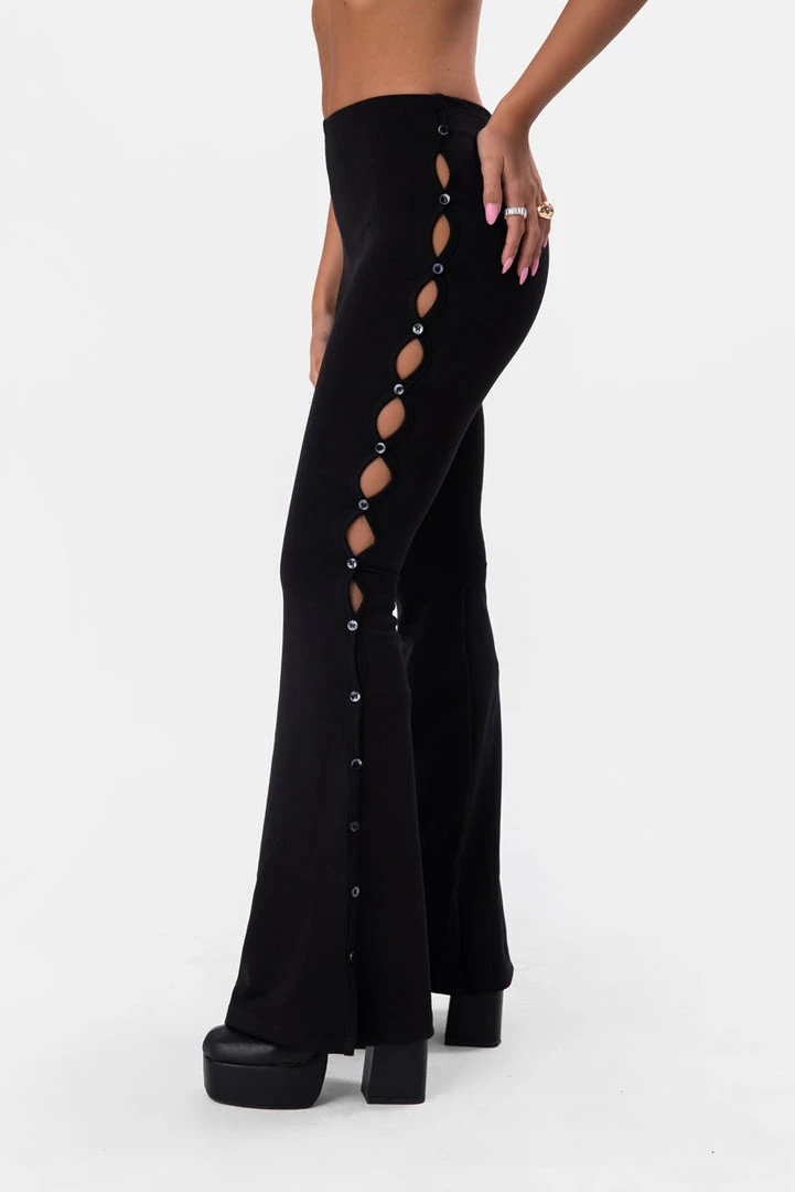 Budget 💯 Adika Clothing Ziggy Side-Button Flared Pants ⌛ 3 Adika Clothing Ziggy Side-Button Flared Pants