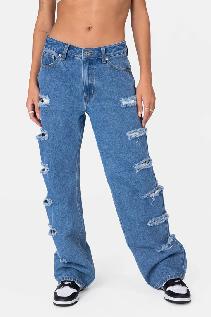 Cheapest 🥰 Adika Smirk Ripped 👖 Jeans | WIDE Clothing 🌟 3 Adika Smirk Ripped Jeans | WIDE Clothing