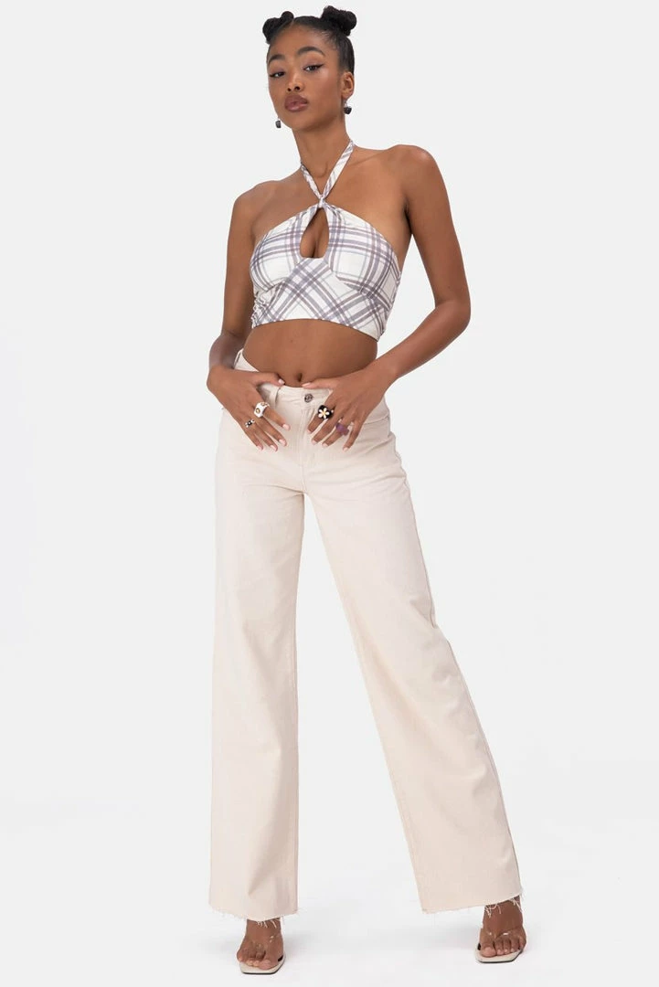 Cheap 🎁 Adika Craig Plaid Halter Crop Top Clothing 🌟 2 Adika Craig Plaid Halter Crop Top Clothing